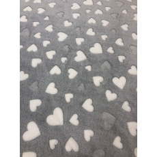 Hebká deka, materiál fleece, srdíčka 4 velikosti Hebká deka, materiál fleece, srdíčka 4 velikosti