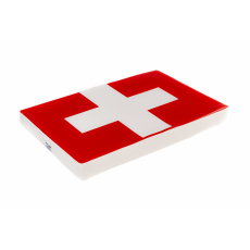 Ortopedický pelíšek - eko kůže švýcarská vlajka 