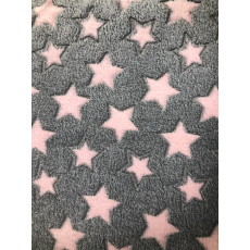 Fleecový pelíšek hvězdičky růžové  6 cm vysokým rounem, hebký, měkký 2 velikostí