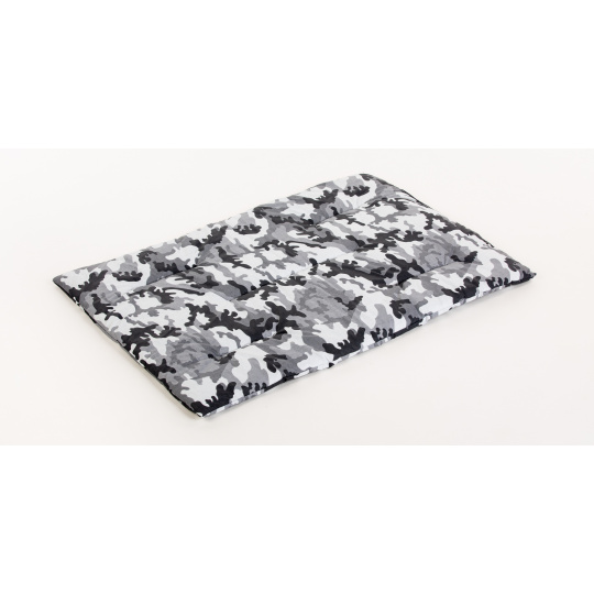 Bavlněná podložka kamufláž černo-šedá, pelíšek plněný rounem, 3 velikosti