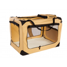 Přepravka pro pejska BASIC, kenelka skládací XL 82*59*59cm béžová barva Přepravka pro pejska BASIC, kenelka skládací XL 82*59*59cm béžová barva