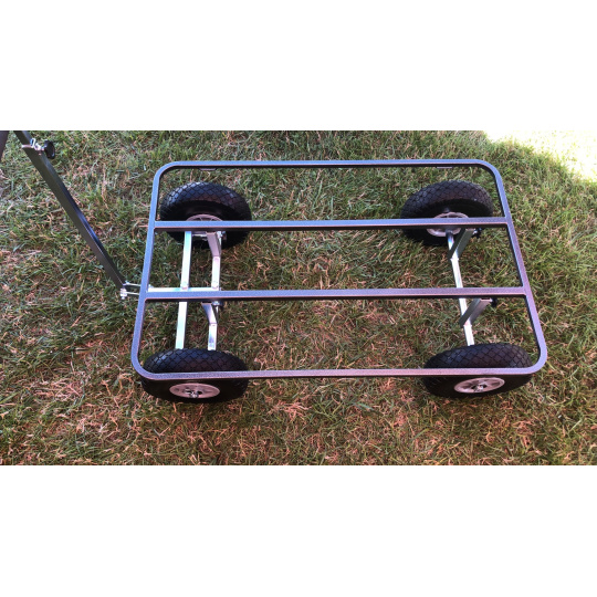 Vozík s kolečky na ložiskách, nosná plocha 90*60cm,nosnost vozíku 300kg, teleskopická tyč, stabilní, pevný