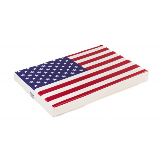 Ortopedický pelíšek - z eko kůže, varianta americká vlajka