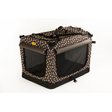 Transportní box COOL PET Plus - hnědý/béžové tlapky
