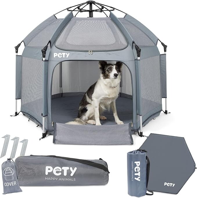 Copertura Per Piscina Rotonda Per Cani 2XL (160x30,5cm) - Pieghevole, Impermeabile, Resistente Ai Raggi UV, Con Cordoncino Elastico E Borsa Per Il Trasporto, Per Animali Domestici E Bambini